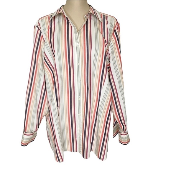 Women’s Plus Size 22 Striped Shirt Tommy Hilfiger Long Sleeve - Picture 14 of 16